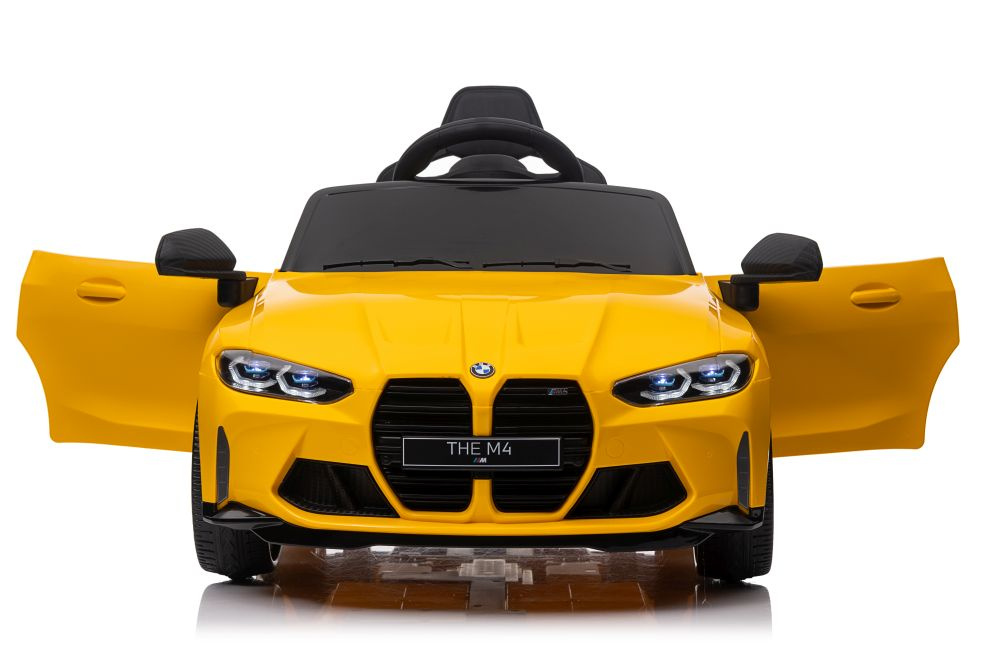 Vienvietis vaikiškas elektromobilis lean cars bmw m4, geltonas