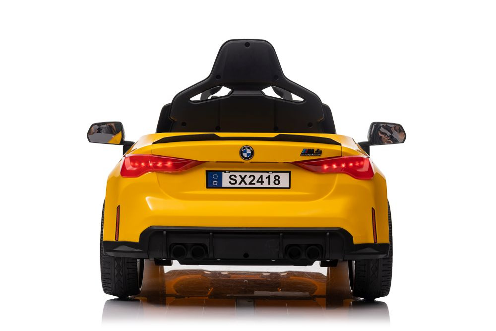 Vienvietis vaikiškas elektromobilis lean cars bmw m4, geltonas