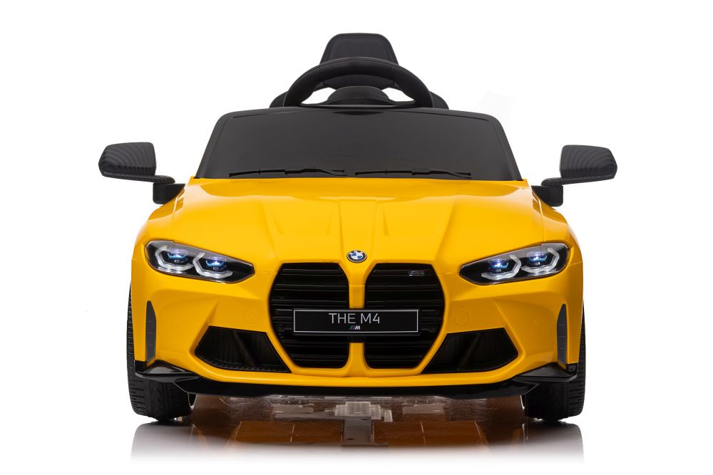 Vienvietis vaikiškas elektromobilis lean cars bmw m4, geltonas