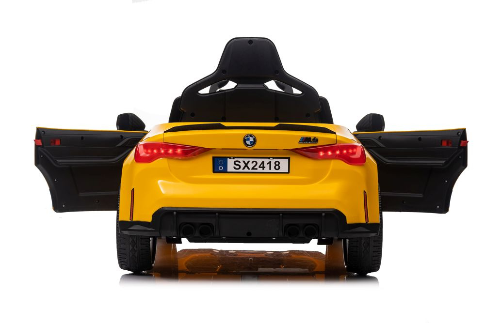 Vienvietis vaikiškas elektromobilis lean cars bmw m4, geltonas