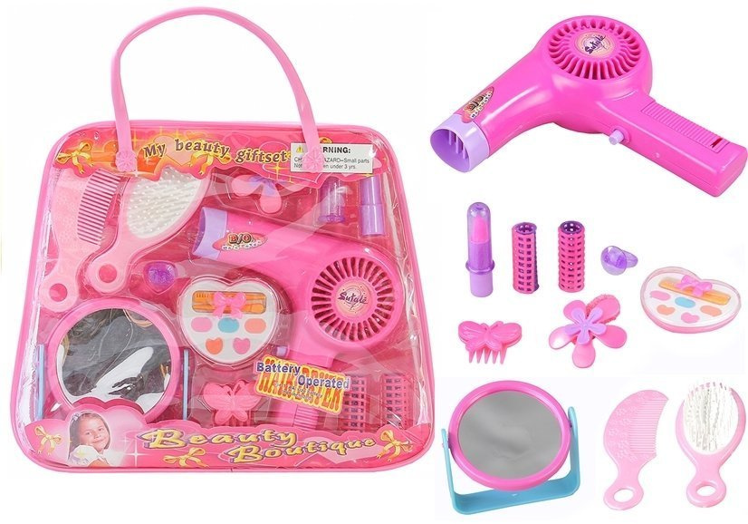Mergaičių grožio rinkinys rankinėje Lean Toys, rožinis, 11d.