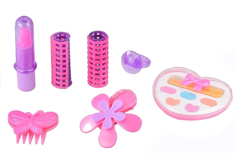 Mergaičių grožio rinkinys rankinėje Lean Toys, rožinis, 11d.