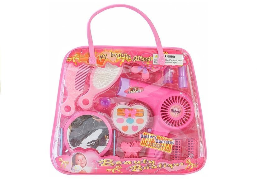 Mergaičių grožio rinkinys rankinėje Lean Toys, rožinis, 11d.