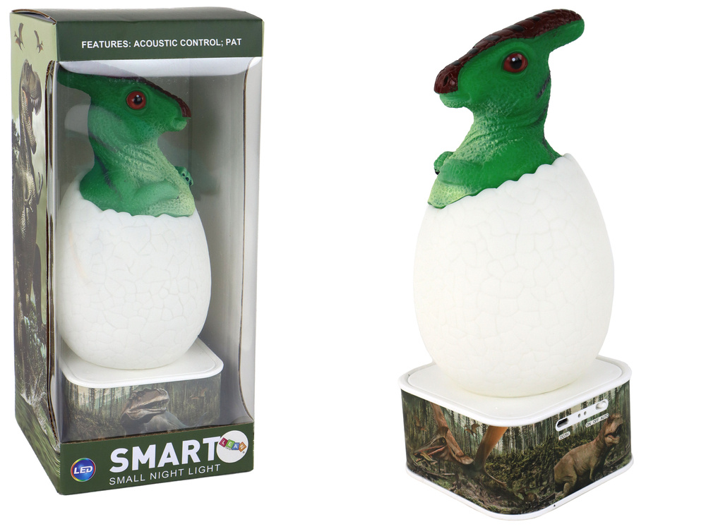 Naktinė led lempa dinozauro formos lean toys, žalias