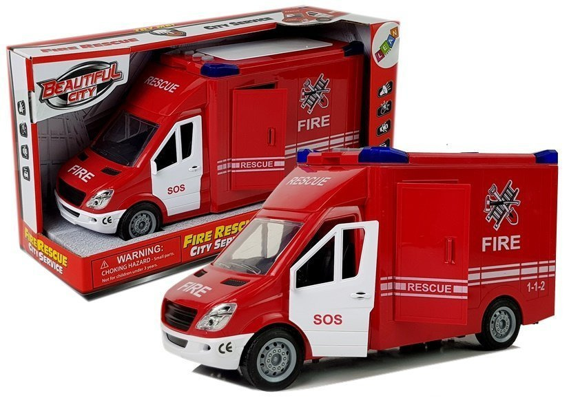 Ugniagesių automobilis lean toys, raudonas