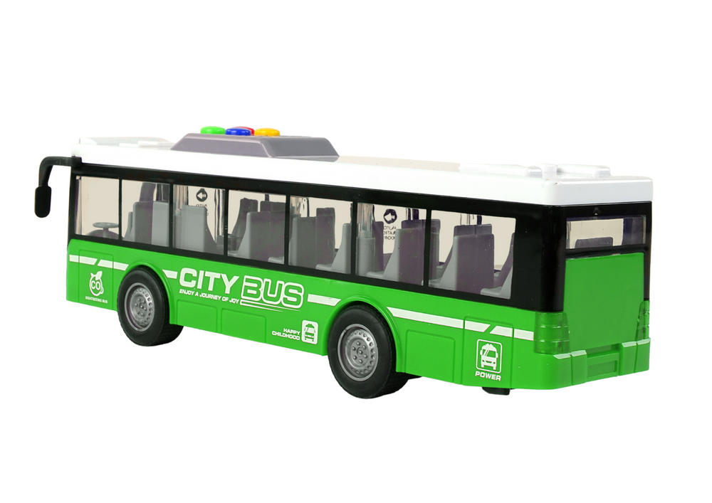 Žaislinis akumuliatorinis autobusas lean toys, žalias