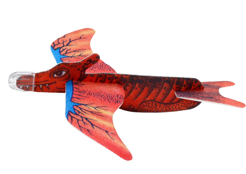 Putplasčio lėktuvas dinozauras lean toys, raudonas