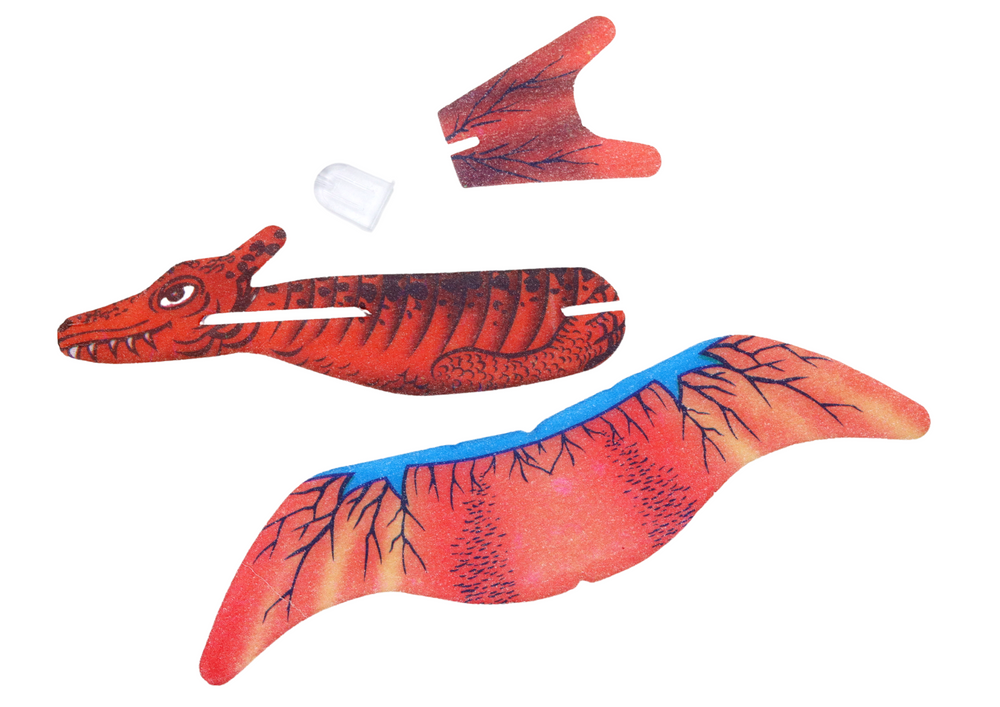 Putplasčio lėktuvas dinozauras lean toys, raudonas