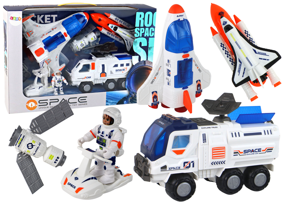Kosmoso transporoto priemonių rinkinys vaikams lean toys