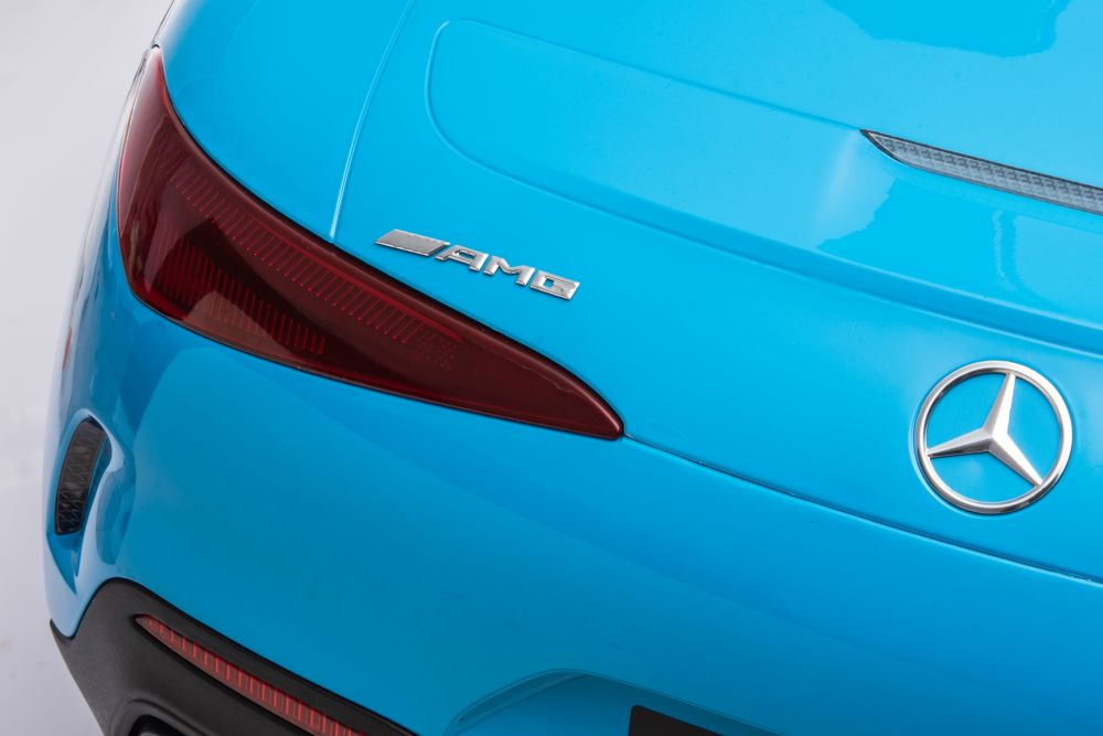 Dvivietis vaikiškas elektromobilis lean cars mercedes amg sl63, mėlynas