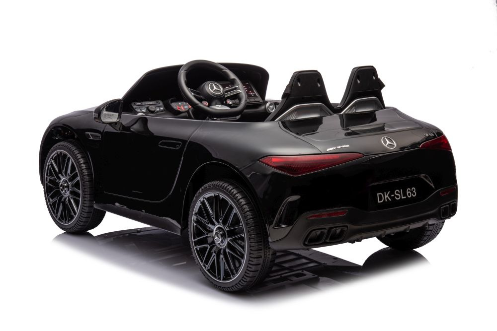 Dvivietis vaikiškas elektromobilis lean cars mercedes amg sl63, juodas
