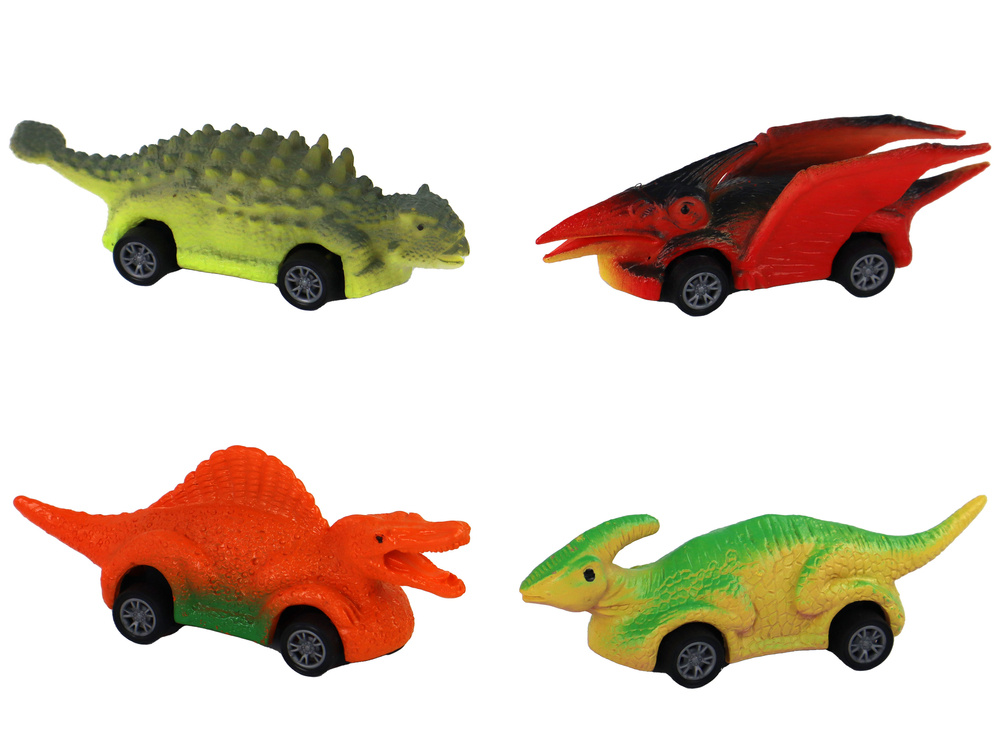 Spyruoklinių automobilių - dinozaurų rinkinys lean toys, 8 vnt.