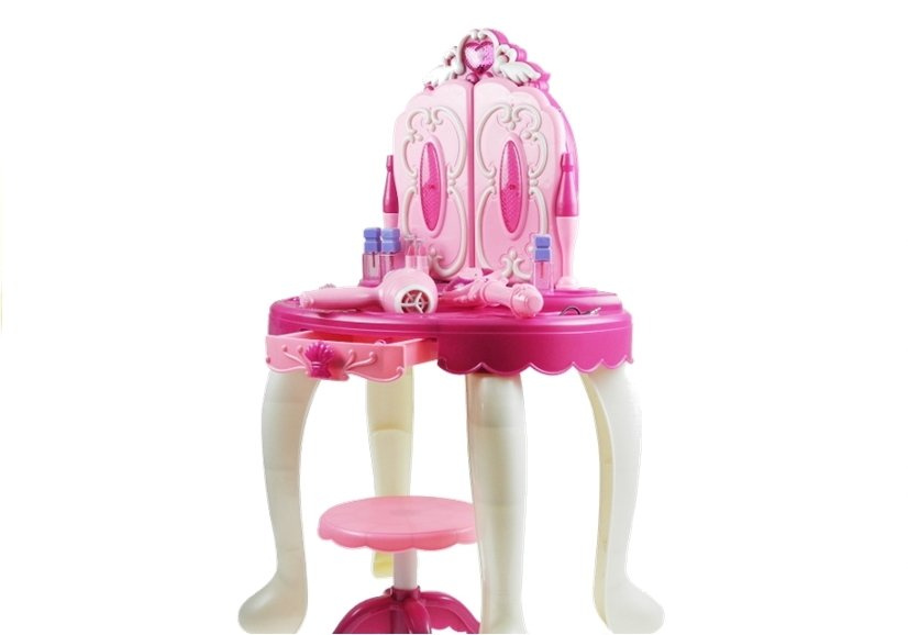 Vaikiškas tualetinis staliukas su priedais Lean Toys, 1452, rožinis, 10 d.