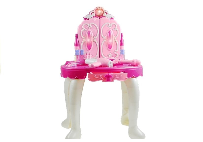 Vaikiškas tualetinis staliukas su priedais Lean Toys, 1452, rožinis, 10 d.