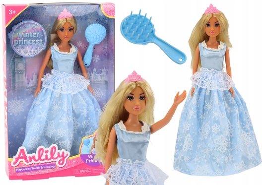Anlily ice queen mėlyna suknelė, lėlė