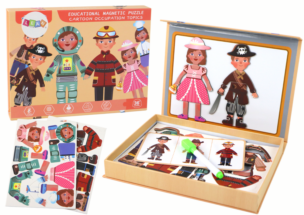 Magnetinių dėlionių rinkinys animacinių filmų personažų tema lean toys