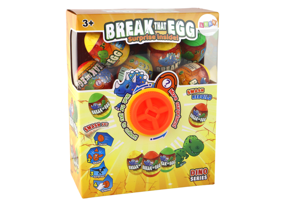 Dinozauras kiaušinyje lean toys, 9x6,5 cm, 12 vnt.