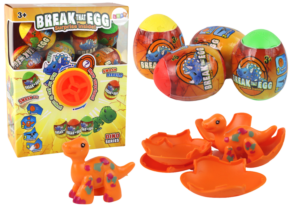 Dinozauras kiaušinyje lean toys, 9x6,5 cm, 12 vnt.