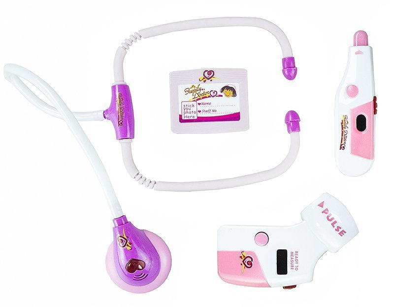 Žaislinis daktaro rinkinys lagamine lean toys, rožinis