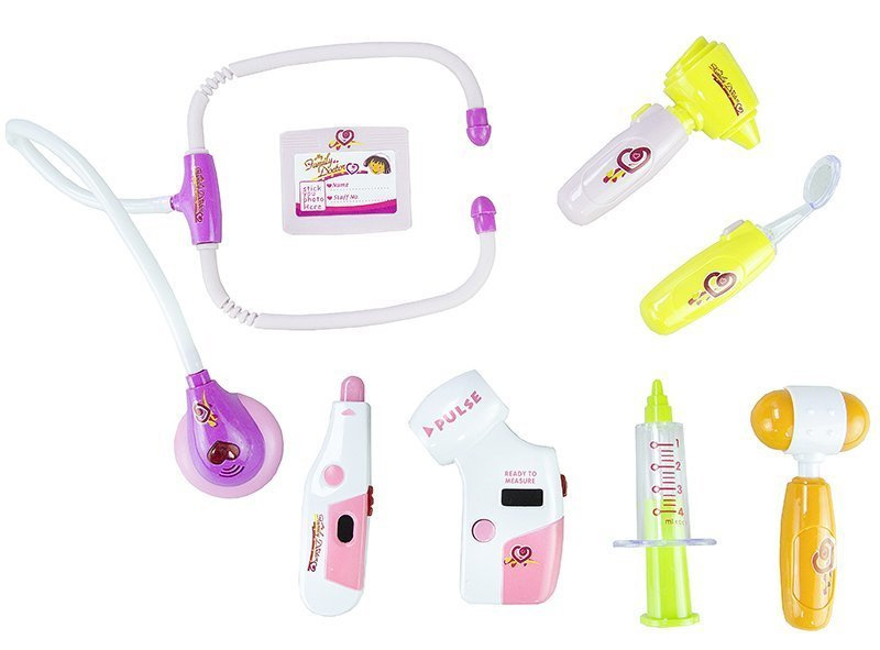 Žaislinis daktaro rinkinys lagamine lean toys, rožinis