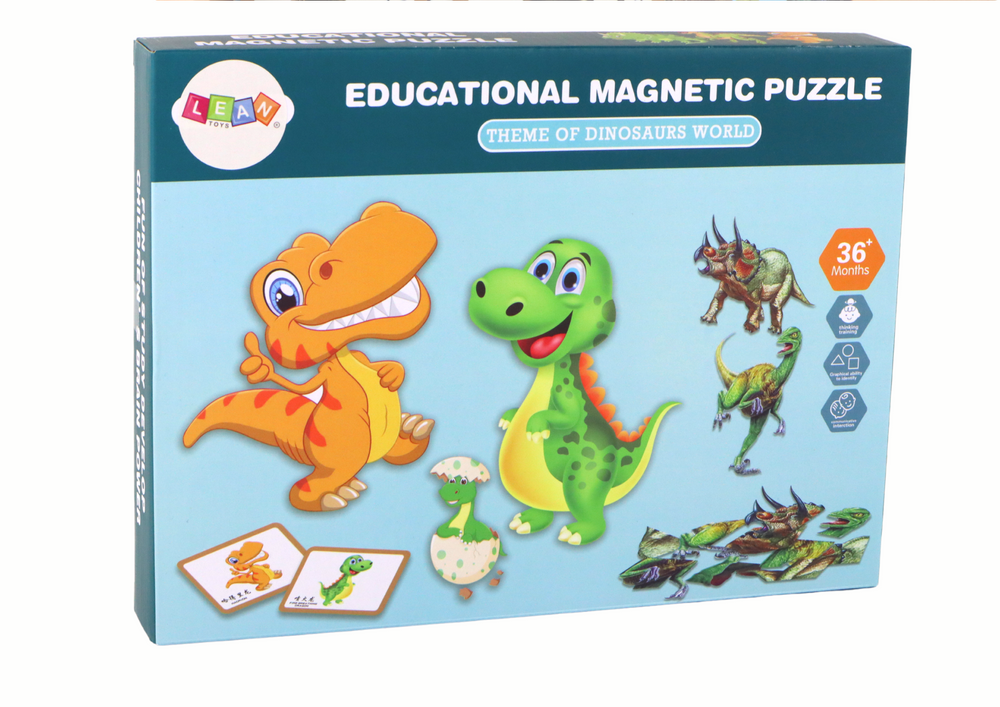 Edukacinių magnetinių kortelių su dinozaurais rinkinys lean toys