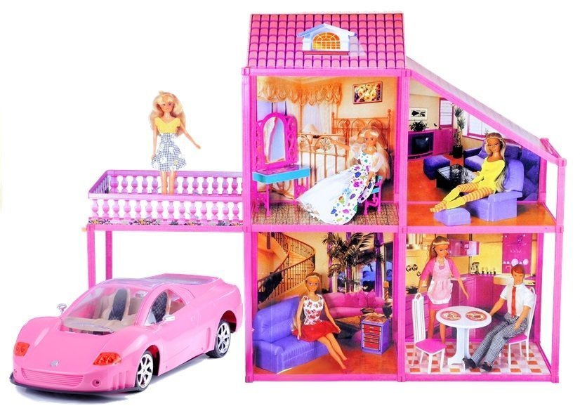 Lėlių vila su rožiniu automobiliu lean toys, 99 d.