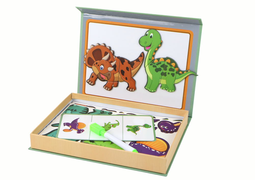 Edukacinis magnetinis žaidimas lean toys dinozaurai