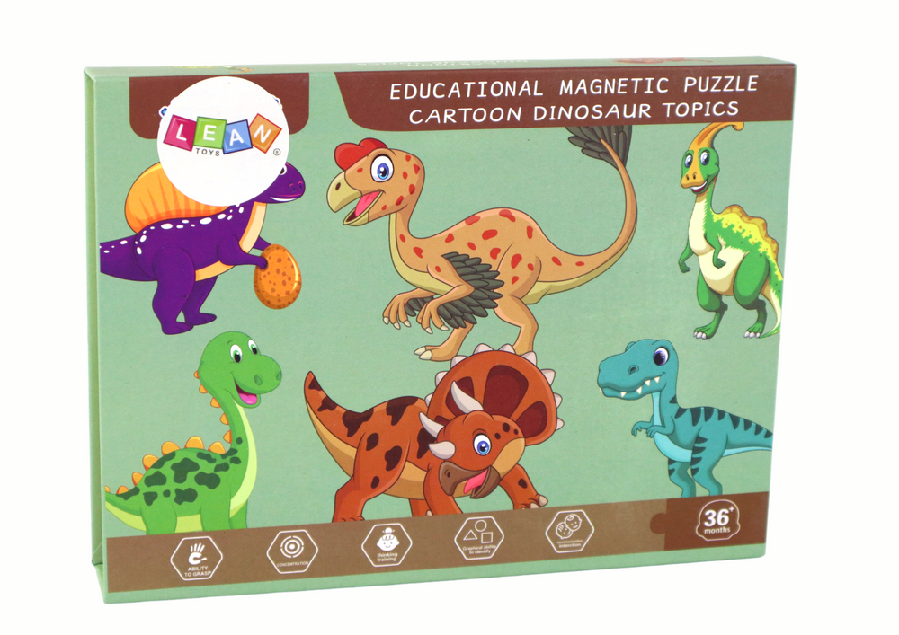 Edukacinis magnetinis žaidimas lean toys dinozaurai