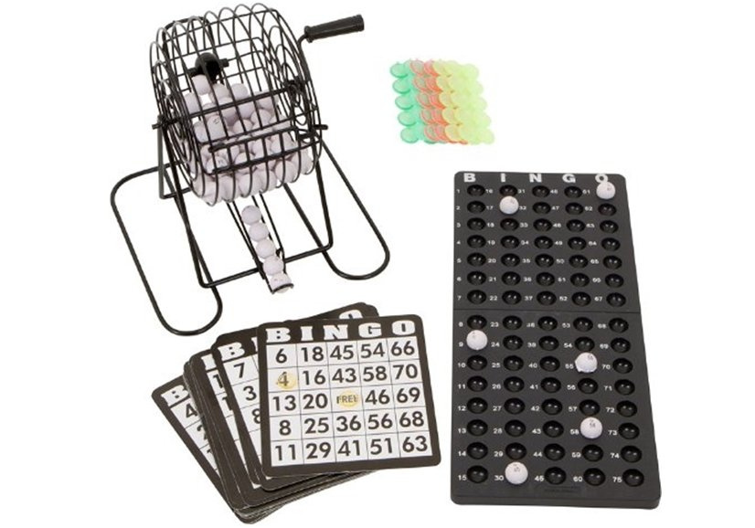Bingo žaidimo rinkinys su metaliniu loterijos aparatu 3