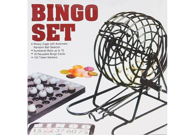 Bingo žaidimo rinkinys su metaliniu loterijos aparatu 2