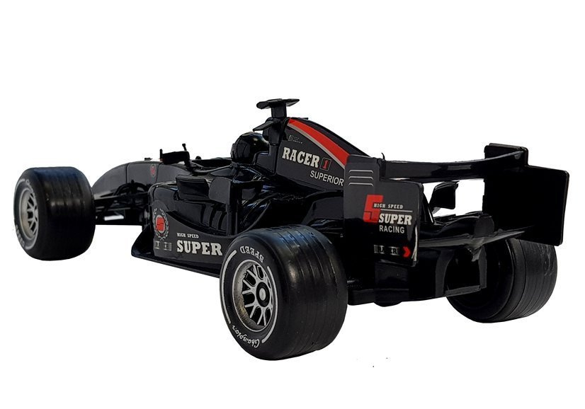 Žaislinis lenktyninis automobilis f-1, juodas/raudonas