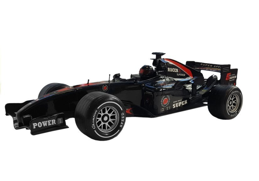 Žaislinis lenktyninis automobilis f-1, juodas/raudonas