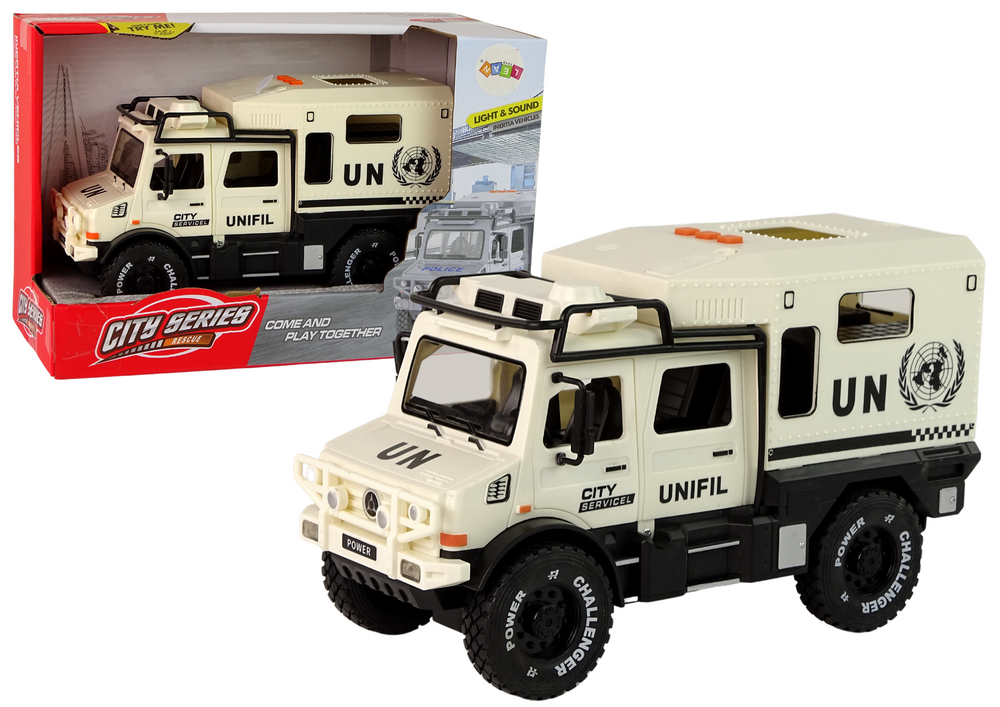 Žaislinis visureigis city service lean toys, baltas, 24x13,5x10 cm