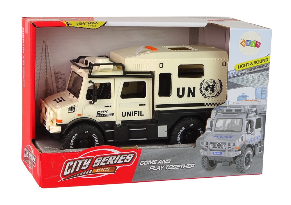 Žaislinis visureigis city service lean toys, baltas, 24x13,5x10 cm