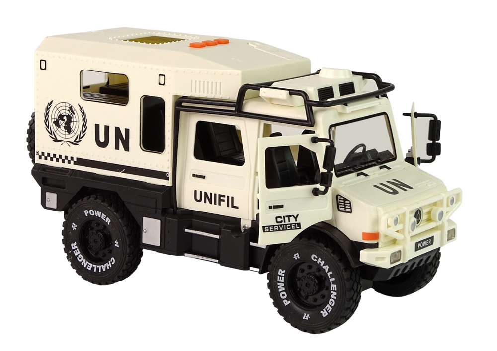 Žaislinis visureigis city service lean toys, baltas, 24x13,5x10 cm