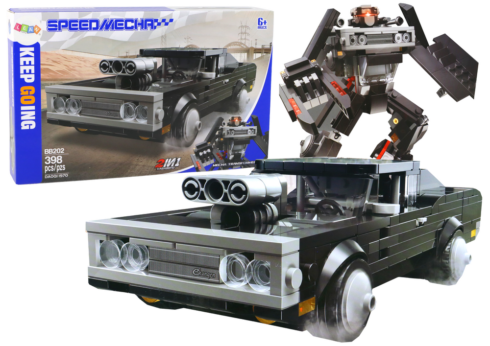 Konstruktorius lean toys 2in1 automobilis - transformeris, 398d