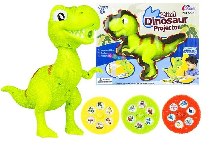 Vaikiškas projektorius-dinozauras su 18 raštų
