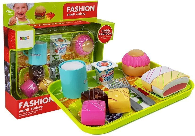 Maisto rinkinys lean toys desertinis pyragas su padėklu