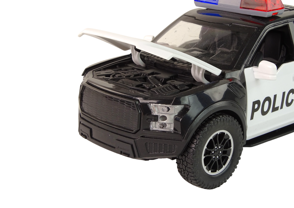 Žaislinis policijos visureigis lean toys, juodas/baltas, 24x13,5x10 cm