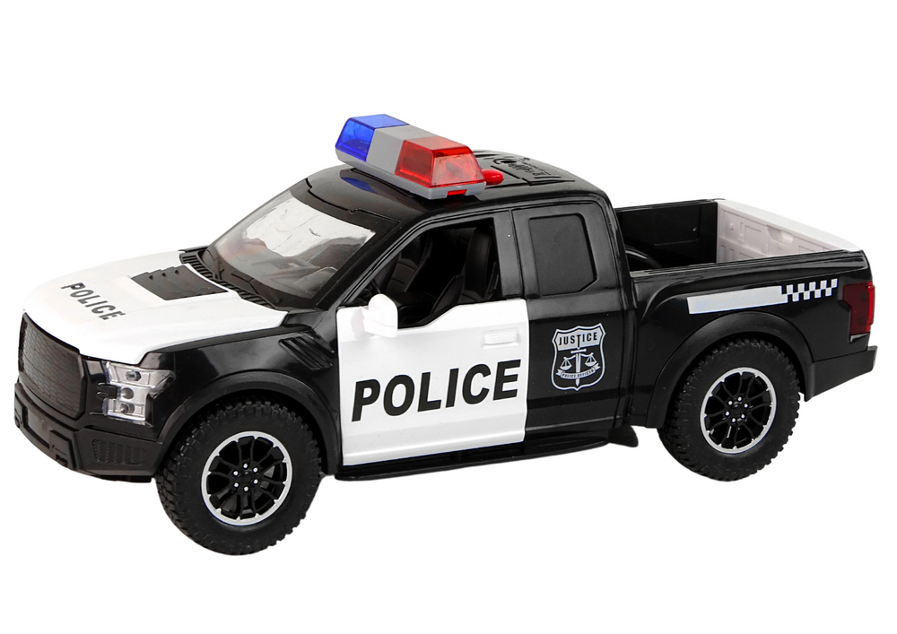 Žaislinis policijos visureigis lean toys, juodas/baltas, 24x13,5x10 cm