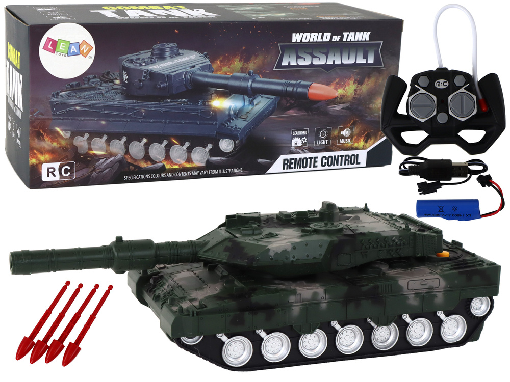 Nuotoliniu Būdu Valdomas Tankas Lean Toys, Žalias