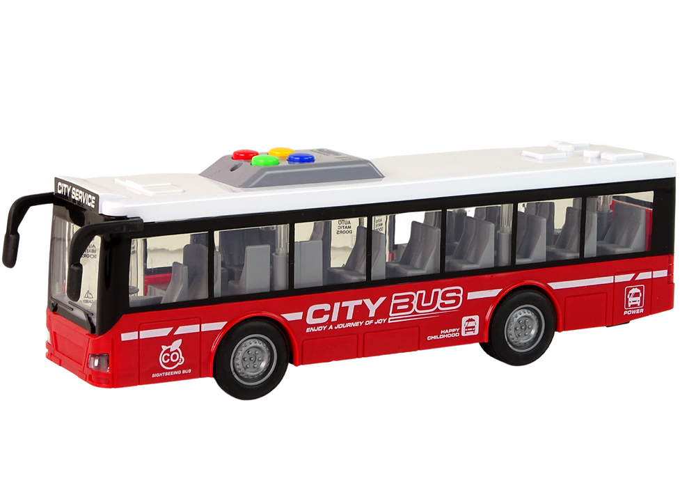 Baterijomis varomas autobusas su šviesomis ir garsais, 1:16 mastelis