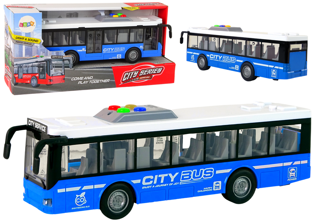Baterijomis varomas autobusas, mėlynas, 1:16 mastelis