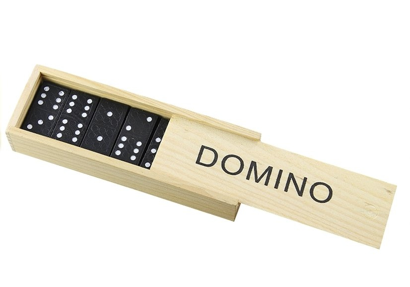 Domino rinkinys medinėje dėžutėje, 28 dalys