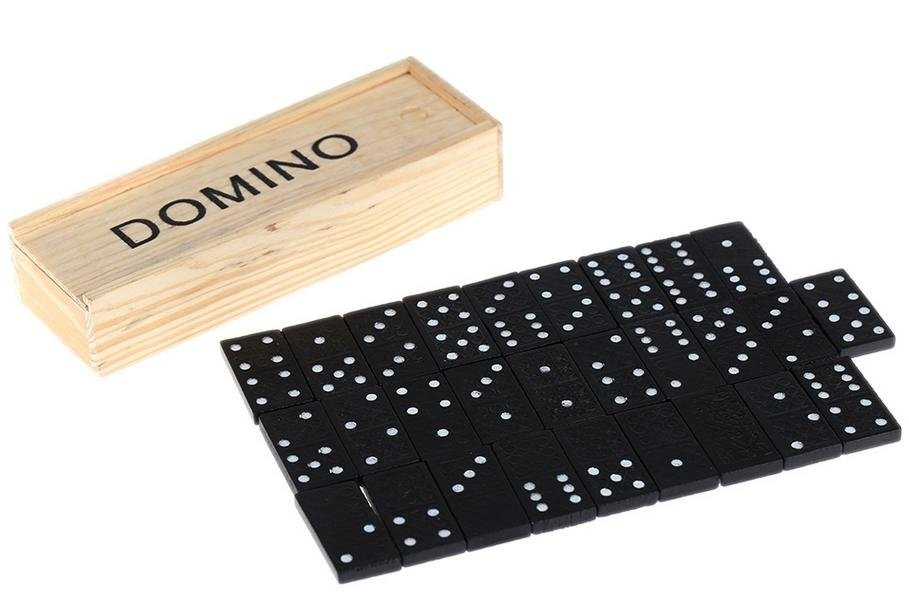 Domino rinkinys medinėje dėžutėje, 28 dalys