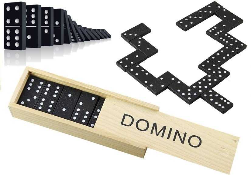 Domino rinkinys medinėje dėžutėje, 28 dalys