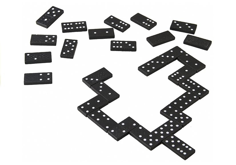 Domino rinkinys medinėje dėžutėje, 28 dalys