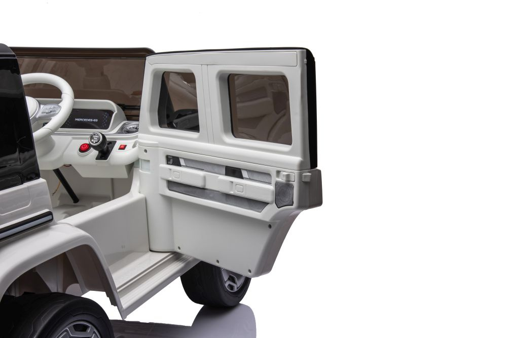 Vienvietis vaikiškas elektromobilis mercedes eqg 4x4, baltas