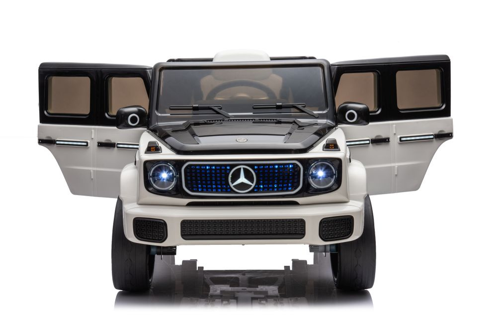 Vienvietis vaikiškas elektromobilis mercedes eqg 4x4, baltas