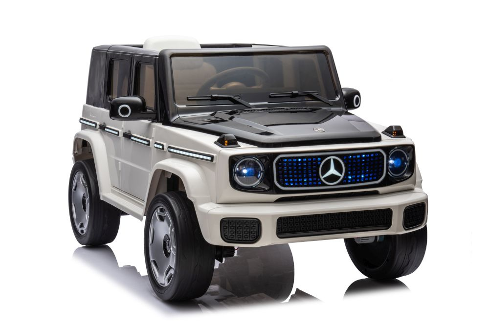 Vienvietis vaikiškas elektromobilis mercedes eqg 4x4, baltas